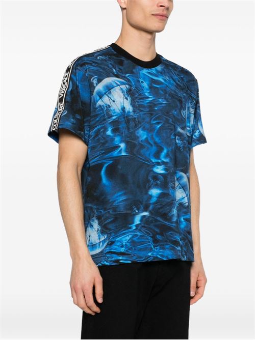 T-shirt uomo maniche corte con stampa all-over Versace jeans Couture | 80GAH6R2JS537214